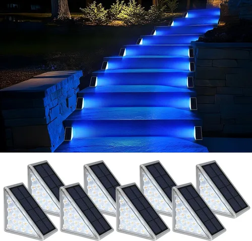 Vista 13 de AUDLES Luces LED Solares para Escalones Impermeables Luces para Escaleras Exteriores, Luz Solar para Terraza Decoración Exterior IP67 Luz