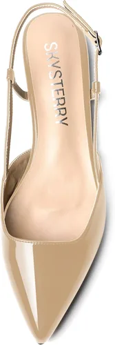 Vista 3 de SKYSTERRY Zapatos de vestir de oficina con hebilla de patente para mujer