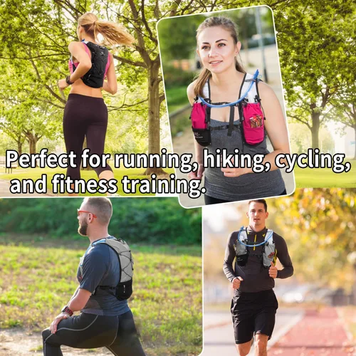 Vista 7 de Lightweight Running Vest for Women & Men Hydration Backpack Pack with 1.5L Water Bladder Bag Running Gear Accessories for Hiking Marathon Trail
