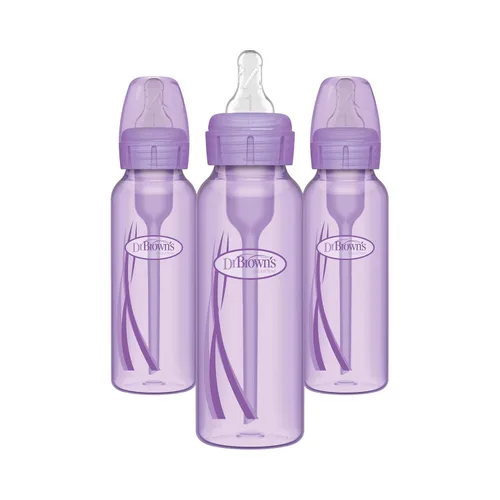 Vista 13 de Dr. Brown's Natural Flow Anti-Colic Options+ Biberones estrechos de 8 oz/8.5 fl oz, con boquilla de flujo lento de nivel 1, paquete de 6, juego