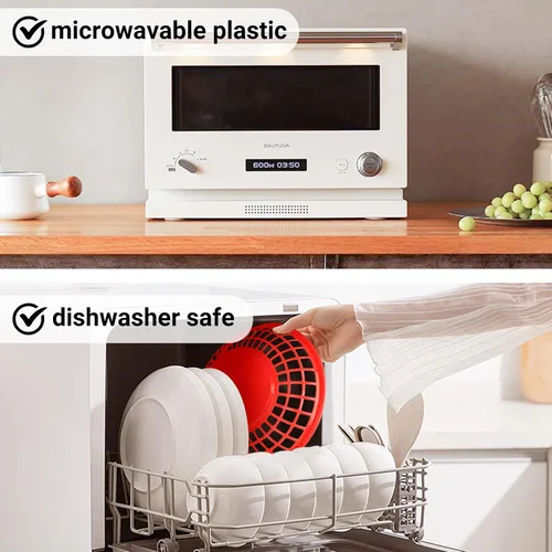 Vista 4 de EUSOAR Cestas de plástico para alimentos con forros de papel, 12 cestas rojas extragrandes de 11.8 x 8.9 pulgadas para servir alimentos y 10 x 11