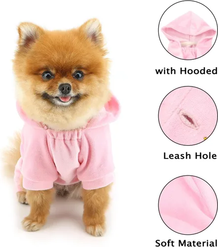 Vista 2 de Ropa para perritas para perros pequeños, conjuntos lindos para perritos, corona de diamantes de imitación elástica, pijamas suaves de terciopelo