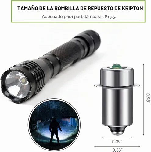 Vista 2 de Honoson 3 piezas 3-6v bombilla LED bombilla de repuesto 3w dc3v P13.5s LED linterna reemplazo