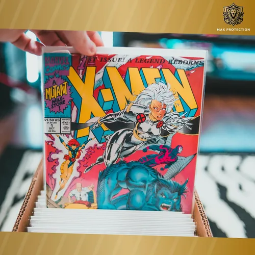 Vista 7 de Max Protection Cajas de almacenamiento de cómics, paquete de 1, cartón corto para 150 a 175 cómics, diseño de doble grosor, caja apilable de alta