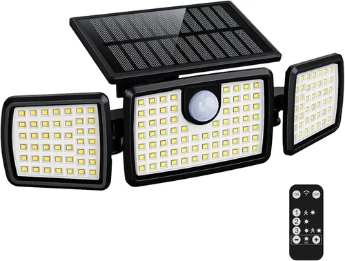 Vista 6 de MIHANI Luces Solares para Exteriores, Luces Solares con Sensor de Movimiento para Cubierta al Aire Libre con Alta Brillo, Panel Solar Integrado