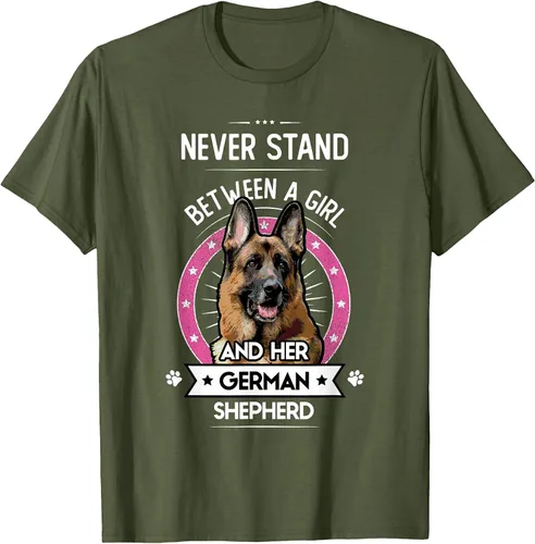 Vista 33 de Never Stand Between A Girl and Her German Shepherd T-Shirt Asphalt Grey