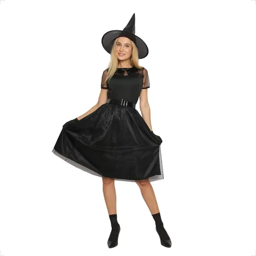 Vista 3 de Jason Party Disfraz de bruja malvada para mujer, vestido de cosplay de mago de Halloween