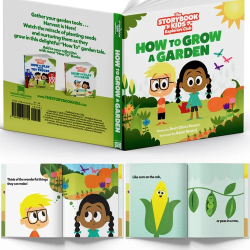 Vista 7 de Herramientas de jardinería rosas para niños: incluye bolsa de mano resistente, regadera, guantes, palas, estacas de jardín y un encantador libro