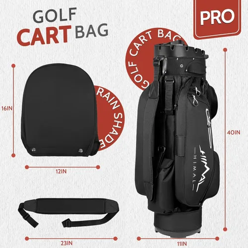Vista 4 de UNIHIMAL Bolsa de carrito de golf de 14 vías Pro con divisor de longitud completa, bolsa de golf para hombres con asas y cubierta para lluvia