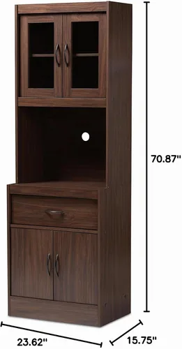 Vista 10 de Baxton Studio Mueble de cocina, marrón nogal