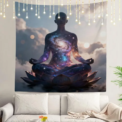 Vista 75 de Shrahala Peaceful Retreat Charming Abode Tapestry, Verdant Landscape Water Wall Hanging Hd Print Polyester Backdrop For Dorm Room Bedroom 30 X 40 In
