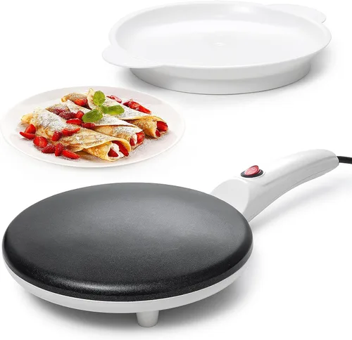 Vista 14 de Moss & Stone Máquina Eléctrica para Crepas – Sartén Portátil para Crepas de 8" Antiadherente con Plato de Inmersión, Apagado Automático, Interruptor