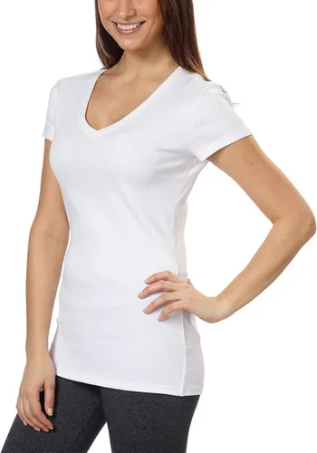 Vista 2 de Kirkland Signature Camisetas prémium de algodón con cuello en V para mujer