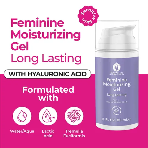 Vista 3 de ZENZSUAL Gel hidratante vaginal – A base de agua, pH equilibrado con ácido hialurónico – Gel femenino hidratante para sequedad íntima y comodidad