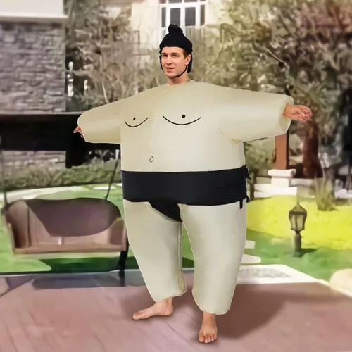 Vista 5 de SHDEJTG Trajes inflables de lucha de sumo para Halloween, trajes inflables de Sumo, fiesta de cosplay