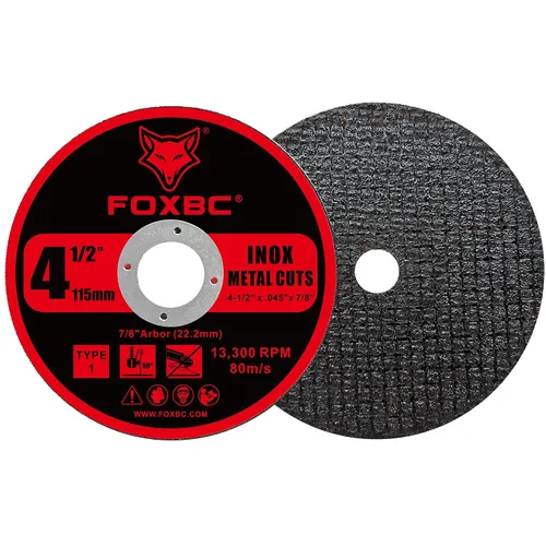 Vista 3 de FOXBC Discos de rueda de corte de 4-1/2 pulgadas para amoladora angular, corte para metal y acero inoxidable, 4-1/2 pulgadas x 0.045 pulgadas x 7/8