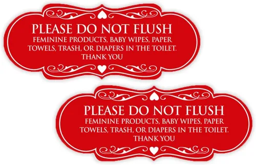 Vista 74 de Signs ByLITA Designer Please Do Not Flush Etiqutte Letrero (negro) - Pequeño 1 paquete