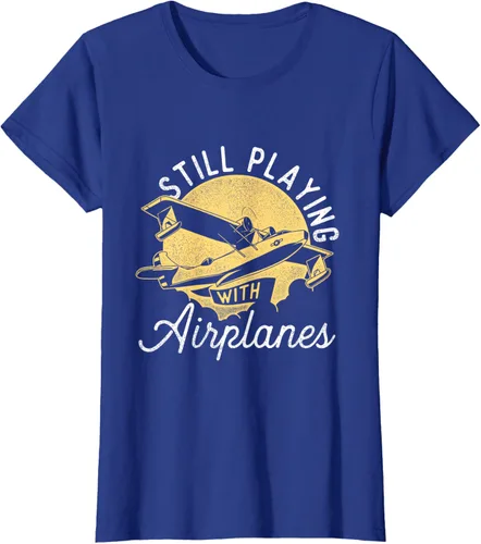 Vista 51 de Still Playing With Airplanes - Camiseta de control remoto RC Avión Piloto, Negro