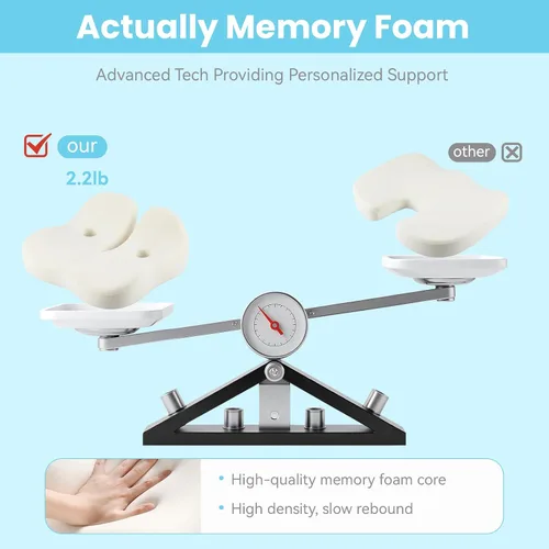 Vista 8 de Cojín de Asiento OVRST, Cojín de Memoria para Silla de Oficina, Diseño Ergonómico, Alivio de Ciática y Dolor por Sentarse por Largo Tiempo, Adecuado