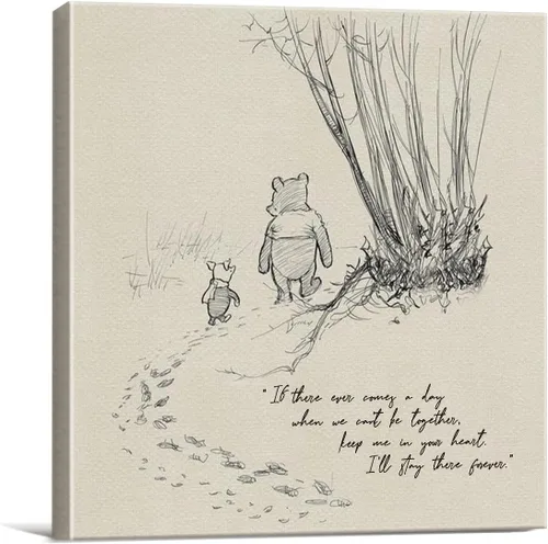 Vista 15 de Arte de pared clásico con cita de Winnie the Pooh, retro, Any Day Spent With You is My Favorite Day Sayings, lienzo, cuadros enmarcados, letrero