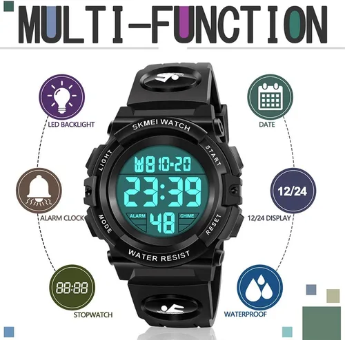 Vista 3 de ATIMO Reloj deportivo digital impermeable LED 50M para niños - Regalos para niños