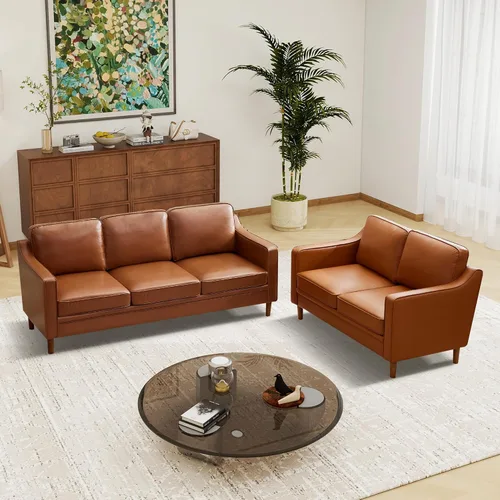 Vista 34 de Kingfun Sofá en Forma de L de 88", Sofá Seccional de Chenilla, Sofás Modernos de Mediados de Siglo con Marco de Madera Maciza para Sala de Estar