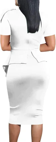 Vista 2 de TOPONSKY Vestido formal de cóctel con volantes y lazo péplum para mujer