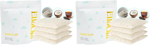 Vista 8 de ELLAOLA Baño de Avena para Remojo para Bebés, Niños y Adultos - Baños de Té para Bebés Hechos con Prebióticos para Alivio de la Piel Seca, Con