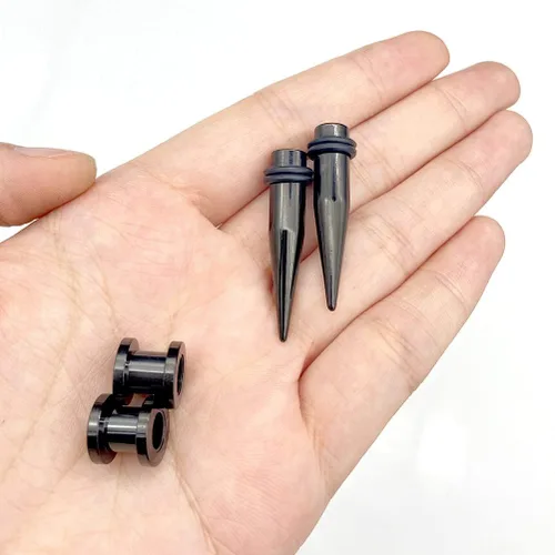 Vista 3 de Kit de dilatación de orejas de acero quirúrgico 316L y túneles de tornillo de 0.276 in1G, 0.354 in