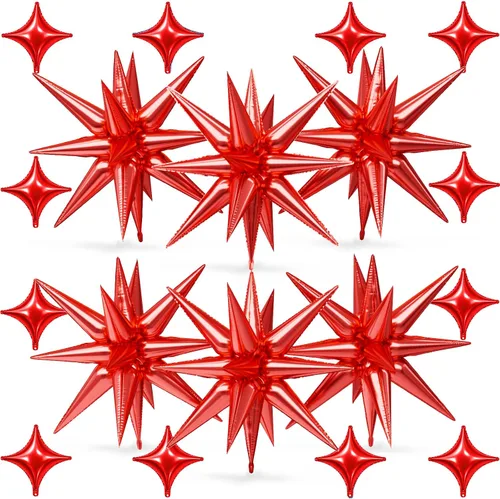 Vista 36 de Globos de estrella rosa, 18 piezas de papel de aluminio para niñas