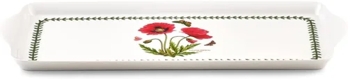 Vista 2 de Pimpernel Botanic Garden - Bandeja de sándwich de amapola vibrante, plato de melamina duradera para uso en interiores y exteriores, servware