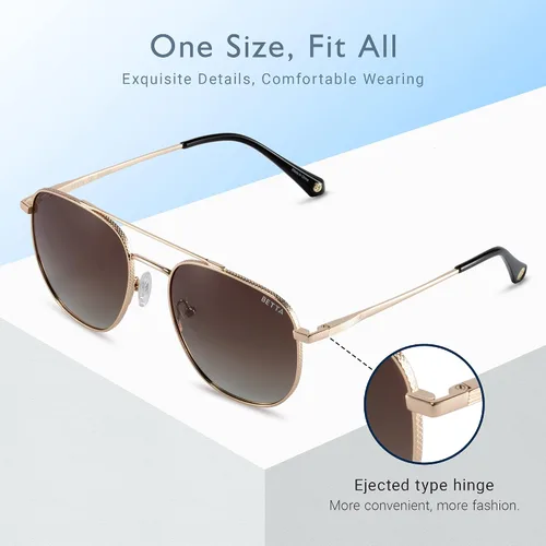 Vista 3 de BETTA Gafas de sol aviador para hombres y mujeres protección UV polarizadas clásicas