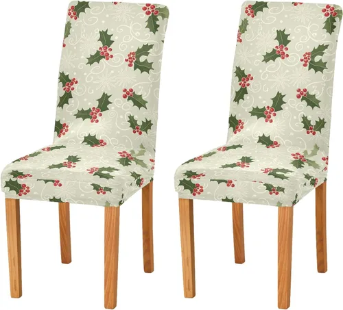Vista 7 de ALAZA Juego de 4 fundas para sillas de comedor, danza de flores y bailarinas, tela de elastano, elástica, extraíble, corta, para cocina, comedor