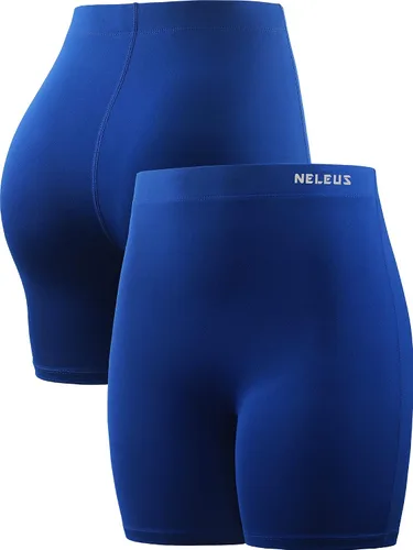 Vista 5 de NELEUS Pantalones cortos de yoga de cintura alta para mujer de 4 pulgadas