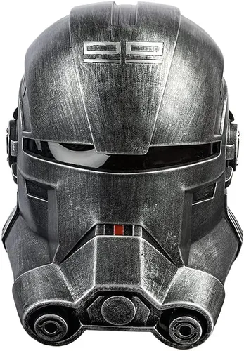 Vista 7 de Evere - Casco de cosplay de Halloween Deluxe, máscara de resina para toda la cabeza, utilería de cosplay, para interpretar roles, coleccionable Negro