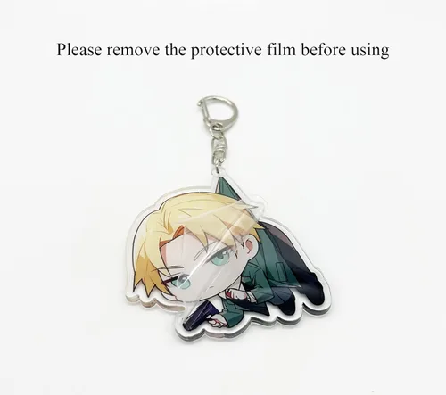 Vista 2 de YJacuing Llavero de acrílico con diseño de anime Spy x Family Chibi