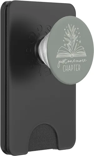 Vista 7 de Just One More Chapter - Amante de los libros florales (salvia polvorienta) PopSockets estándar PopGrip