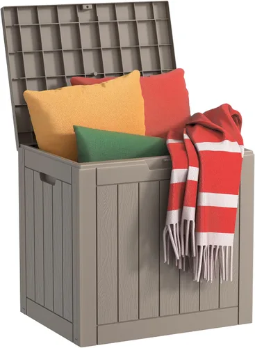 Vista 15 de EasyUp - Caja de almacenamiento para exteriores de 50 galones, impermeable, con cerradura 2-Gris