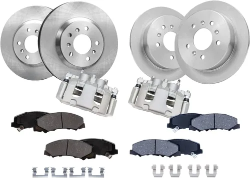 Vista 71 de Detroit Axle - Kit de frenos para Land Rover LR3 2005-2009, Rotores de freno deportivos Range Rover 2006-2009 y pastillas de freno de cerámica 2007