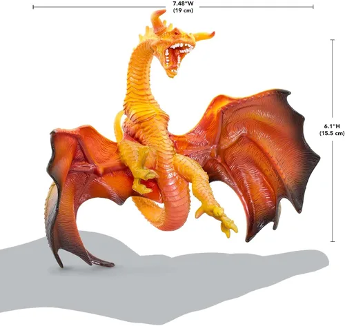 Vista 3 de Safari Ltd. Figura de dragón de lava, figura detallada de modelo de plástico de 7.5 pulgadas, divertido juguete de fantasía para niños, niñas
