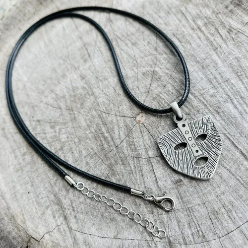Vista 5 de Norse Vikingo Jewelry The Mask Loki God of Mischief Celtic Pagan Pewter - Collar con colgante de peltre para hombre protección de hechizo amuleto