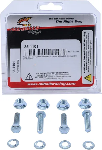 Vista 3 de All Balls Racing 85-1101 - Kit de pernos y tuercas de rueda compatible con/repuesto para Polaris Scrambler 400 4x4 1998-2002, Scrambler 500 4x4