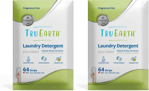 Vista 10 de Tru Earth Platinum – Hojas de detergente para ropa resistentes – hasta 64 cargas (32 unidades), sin fragancia, fórmula de tiras ultraconcentradas