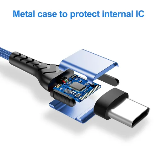 Vista 3 de Durcord Cable USB C a USB C, paquete de 2 cables de carga USB C de 60 W y 6 pies de carga rápida, cargador tipo C a tipo C trenzado compatible