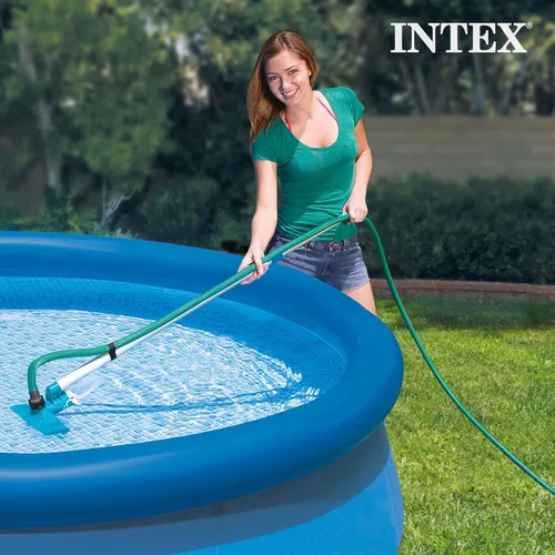 Vista 7 de Intex 26165EH - Juego de piscina inflable portátil de 15 pies x 42 pulgadas para exteriores con escalera, bomba de filtro, cubierta y kit