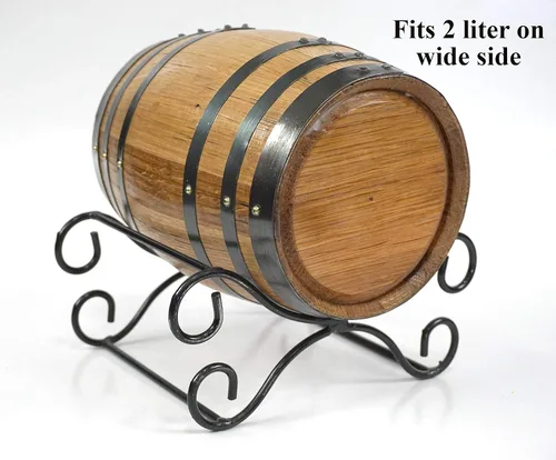 Vista 3 de THOUSAND OAKS BARREL Soporte de cuna de hierro forjado para barril de envejecimiento de roble de 1 litro y 2 litros - Base de soporte de metal mini