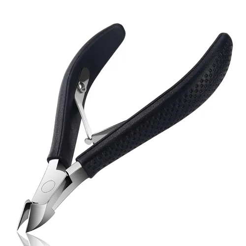 Vista 7 de FVION Cortador de cutículas de mandíbula completa con mango recubierto de goma, cortador de cutículas de uñas afilado para manicura y eliminación