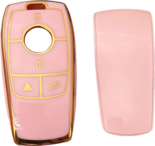 Vista 4 de Funda para llavero Mercedes Benz con llave inteligente, protector de carcasa de TPU para llavero sin llave, control remoto inteligente, compatible