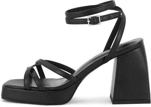 Vista 2 de SOVANYOU Tacones altos con tiras para mujer, vestido de moda, zapatos de boda, sandalias de tacón