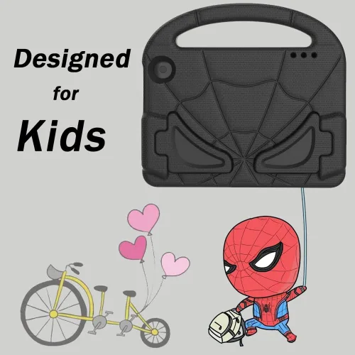 Vista 3 de Funda para tableta para nuevo 7 pulgadas 2024, cubierta ligera a prueba de golpes para niños con cubierta de soporte - negro